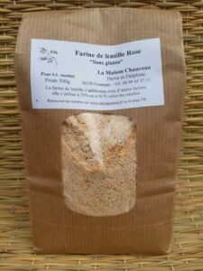 Farine de lentilles roses