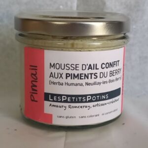 Mousse d&rsquo;ail confit aux piments du Berry