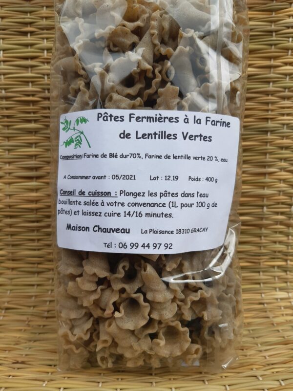 Pâtes Fermières à la farine de lentille verte